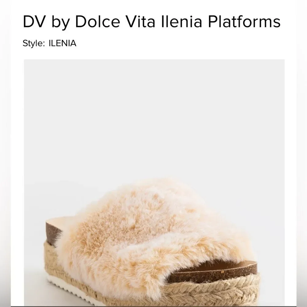 Dolce vita ilenia platform fuzzy SLIDES size 10 NEUTRAL